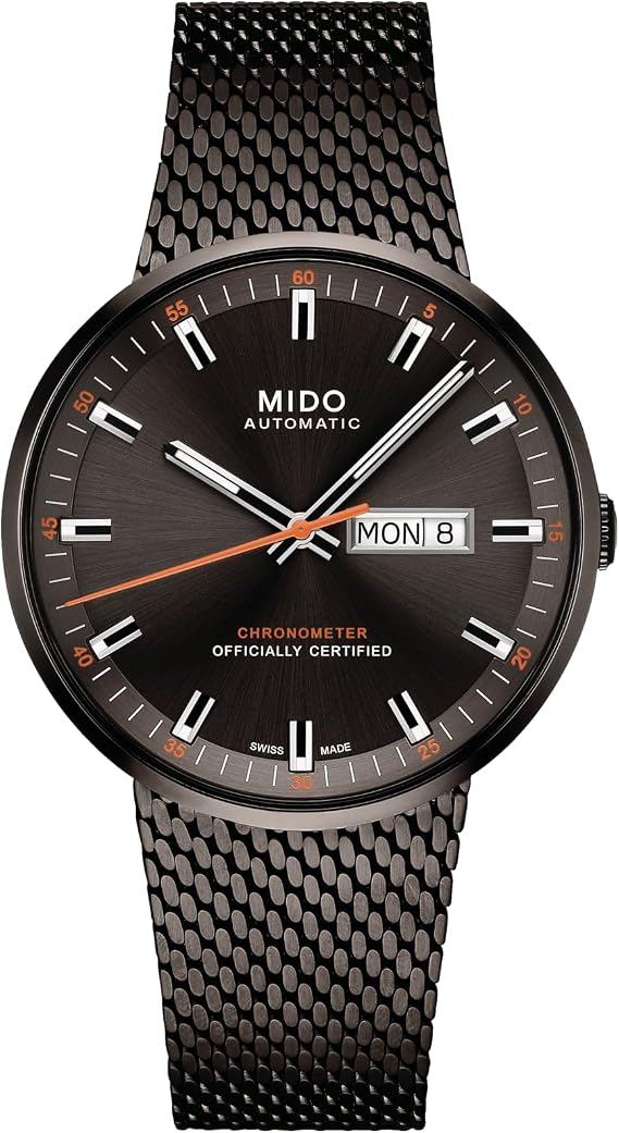 MIDO Commander Icone - Swiss Automatic Chronometer Watch for Men - 42mm Stainless Steel Case - Integrated Bracelet