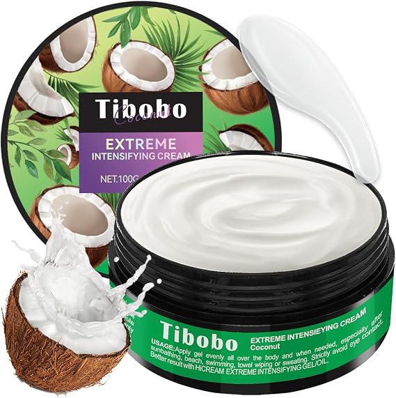 Sunbed Tanning Accelerator, 100g Sunbed Cream Accelerator, Extreme Intensifying Tanning Moisturiser with Natural Formula, Long-Lasting Hydration Sun Tan Lotion for Outdoor & Sunbeds (Coconut)