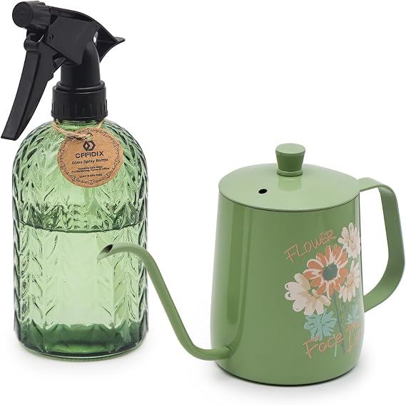 OFFIDIX Watering Can for Indoor Plants, Green Water Can Spray Bottle 2 Pack