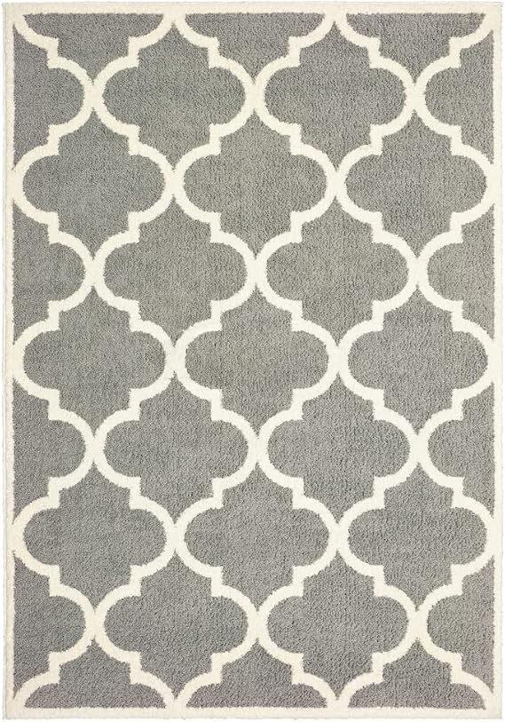 Moretti Wynn Area Rug 529H6 Grey Angled Ogee 5' 3" x 7' 6" Rectangle
