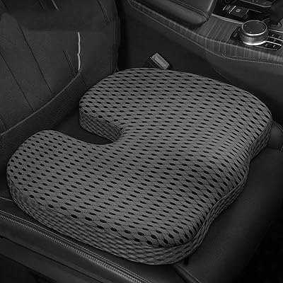Car Booster Seat Cushion for Toyota Tundra XK50 2.Gen 2014-2021, Ergonomic U-Shaped Memory Foam Comfortable Breathable Portable Cushion Tailbone Pain Relief Coccyx Pillow,Dark Gray