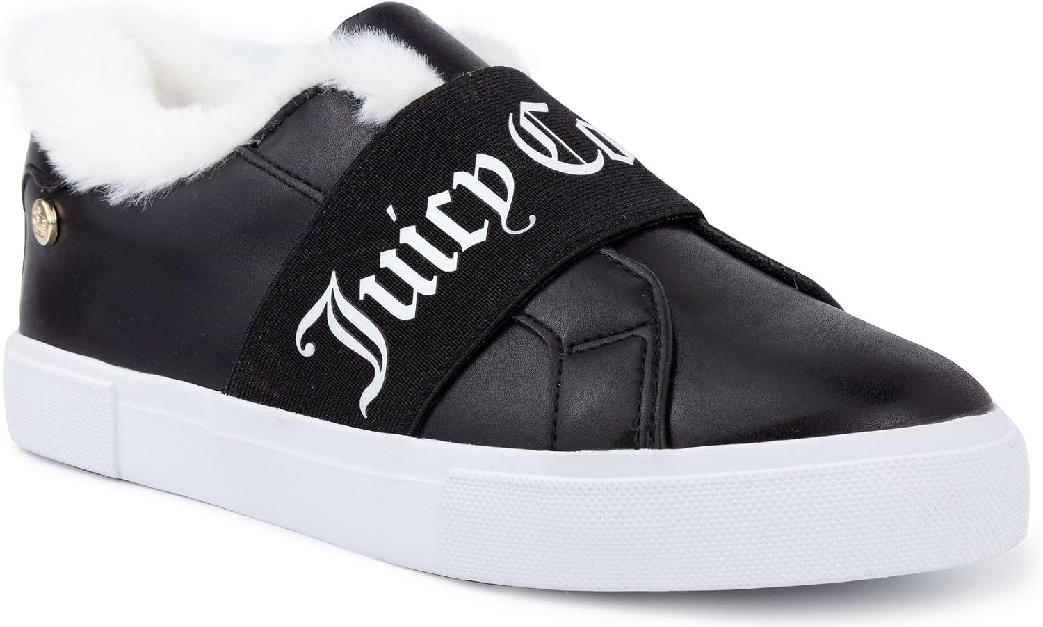 Juicy Couture Womens Slip-On Low Top Shoes - Stylish and Comfortable Casual Tennis Sneakers for Fashionable Walking-Choppy-BlackWhite-8.5