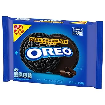 OREO Dark Chocolate Creme Chocolate Sandwich Cookies, Family Size, 17 oz
