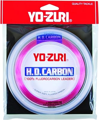 Yo-Zuri H.D. Fluorocarbon Wrist Spool 100-Yard Leader Line, Pink, 80-Pound