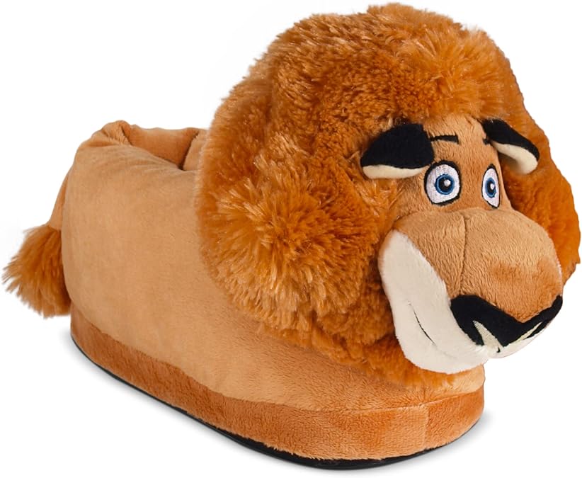 HAPPYFEET SLIPPERS DreamWorks Slippers for Adults and Kids, Cozy and Comfortable, Sturdy Rubber Soles, Thick 1-Inch Memory Foam Footbed Slippers, As Seen on Shark Tank - Alex (Medium)
