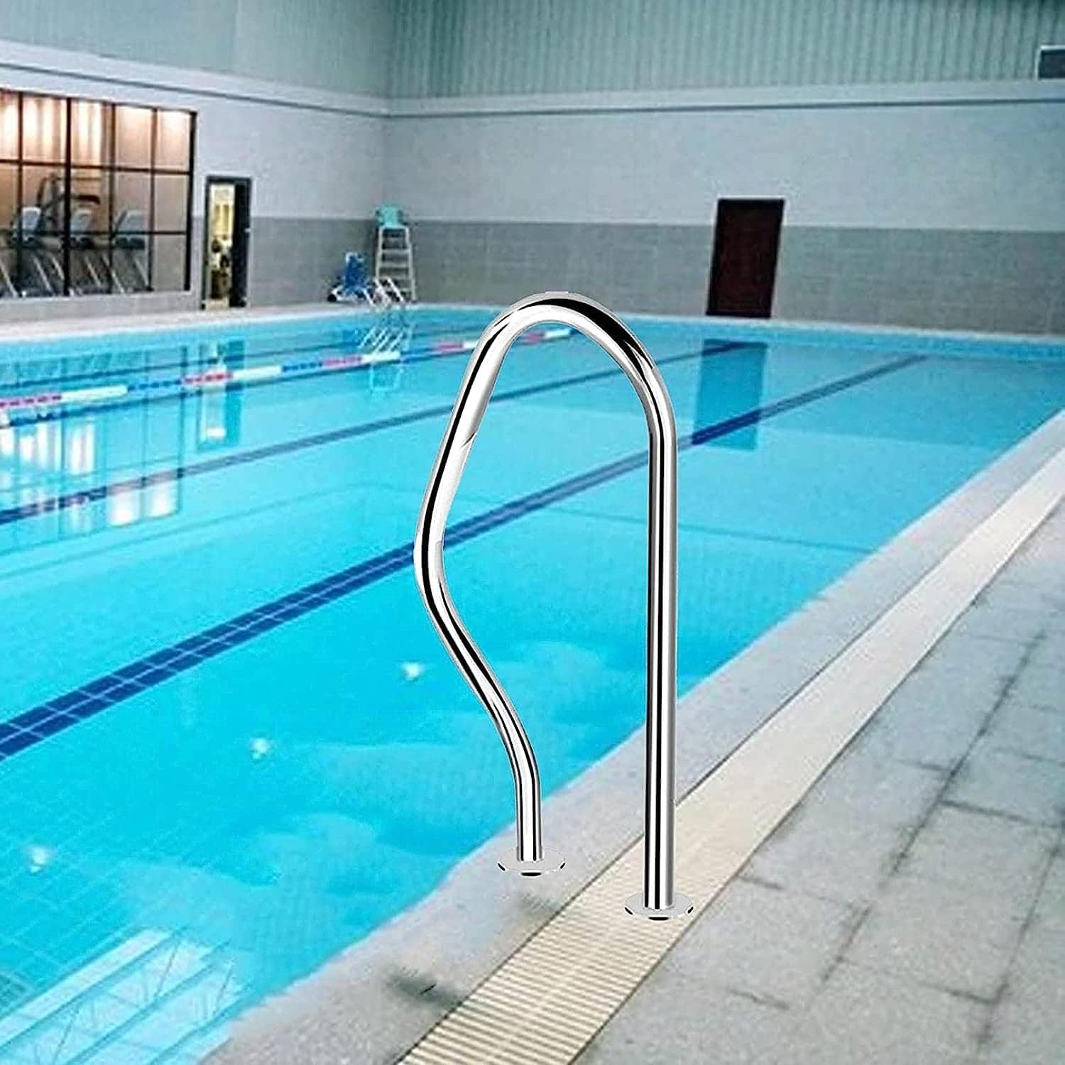 Pool Handrails Swimming Pool Handrails, Pool Hand Rail 304 Stainless Steel, Easy to Install 250LBS Load Capacity, 3-Bend Spa Safety Rails