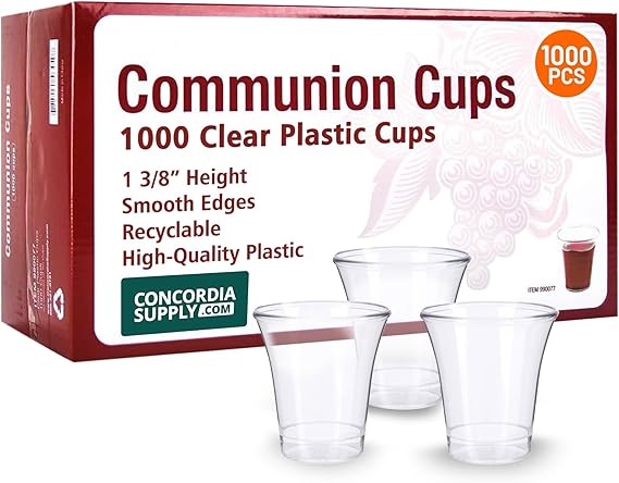 Concordia Supply Grape Color Communion Cups 1-3/8" Recyclable (1000 Count) | Premium Plastic Cups w/ Smooth Edges, Fits Standard Holy Communion Trays for Church Services, Fellowship & Santa Cena