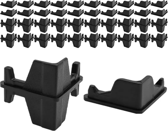 Post Inserts Connectors - PP Plastic, Injection Molded, Sturdy Support - Black, 20 Post Corner Connectors and 20 Post Caps, Compatible with Whalen and Costco 5 Shelf Shelving Unit