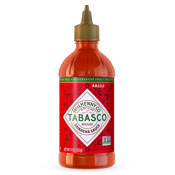 TABASCO Brand Sriracha Sauce, Medium Hot Sauce, Easy-to-Squeeze Bottle, Thai-Style with Louisiana Twist, Rich & Bold Flavor, Great on Stir-Fry, Teriyaki, More, 11 Oz (Pack of 1)