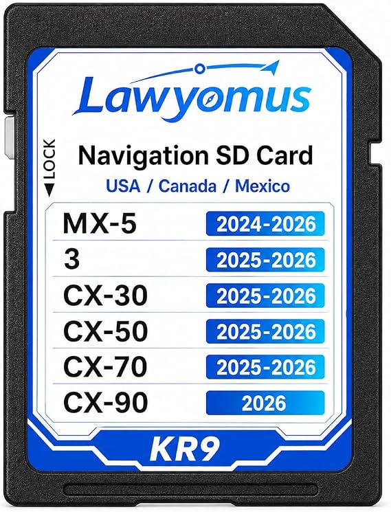 KR9D66EZ1 GPS Navigation SD Card for 2024+ Maz.da MX5 2025 Maz.da 3 / CX30 2025 Maz.da CX50/CX70 with North America Map