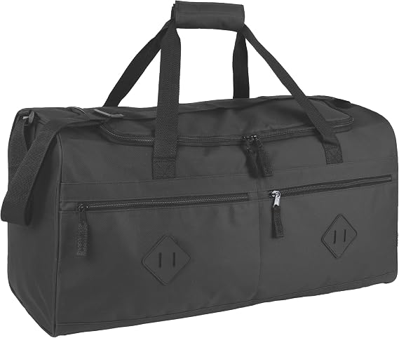 Cricket Duffle Bags for Men 55L Men’s Travel Holdall Gym, Weekend, Overnight Bag with Adjustable Shoulder Strap, Handles (Black)