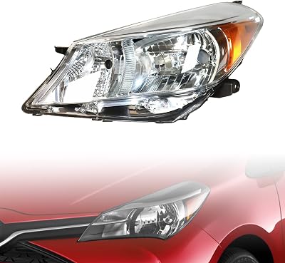 TBVECHI For 2012 2013 2014Toyota Yaris Vitz Hatchback Headlight Assembly, Left Driver Side Replacement, Halogen Headlights Headlamps Projectors Replacement, 8113052D30