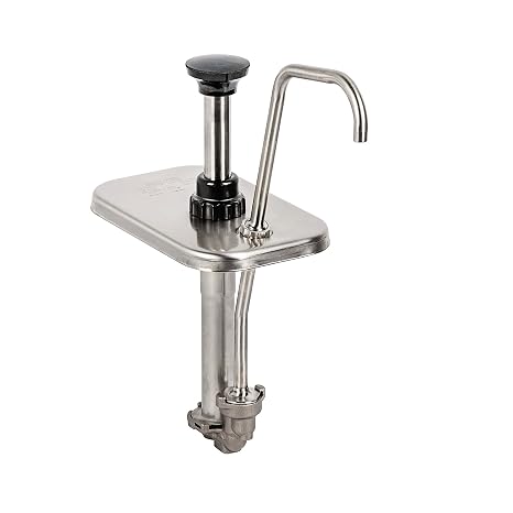 Server Products 2qt Fountain Jar Pump Dispenser for 7" Deep Fountain Jar, Perfect for Condiments, Sauces, and Syrup, Stainless Steel - 83300