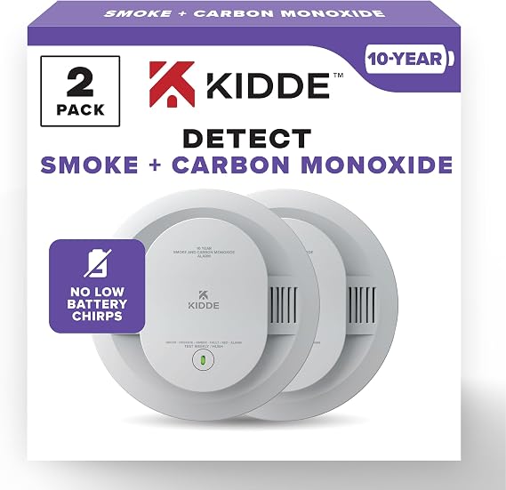 Kidde Smoke & Carbon Monoxide Detector, 10-Year Battery, 30CUD10, 2 Pack