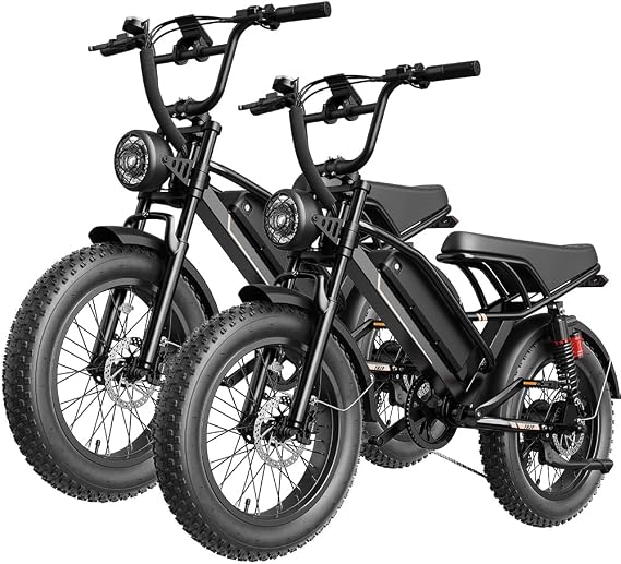 Electric Bike for Adults, Electric Dirt Bike 2000W/1500W Peak Motor,E Bike 20"/16" *4 Fat Tire,All Terrain 32/28MPH Top Speed, Ebike Up to 55-80 Miles Range,48V Removable Battery (2000W-YR20*2)