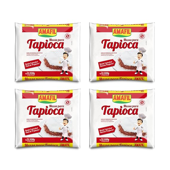 Tapioca Flour Hydrated Gluten Free 17.6 oz ( Pack of 4 ) Massa Para Tapioca - Amafil
