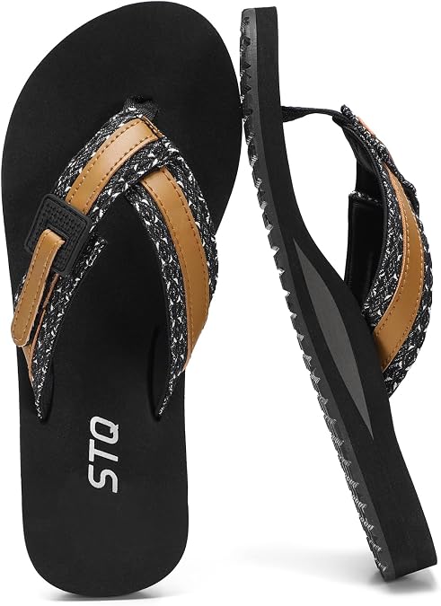 STQ Women's Adjustable Quick Dry Flip Flops for Summer Beach Pool Wear