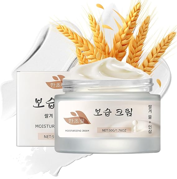Ginseng & Rice Cream, Anti-Aging Face Moisturizer For Deep Hydration & Firming, Korean Face Cream, Korean Skincare For Glowing Skin, Soothing Cream To Even Skin Tone, Vegan & Fragrance-Free