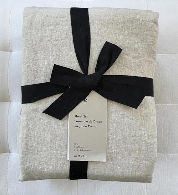 West Elm Belgian Linen Sheet Set~King~*~Natural Flax~*~
