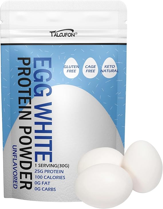 Talcufon Egg White Protein Powder 8 Oz Pasteurized No Additives, High Protein, Gluten-Free Ideal for Baking and Cooking, Unflavored 227G