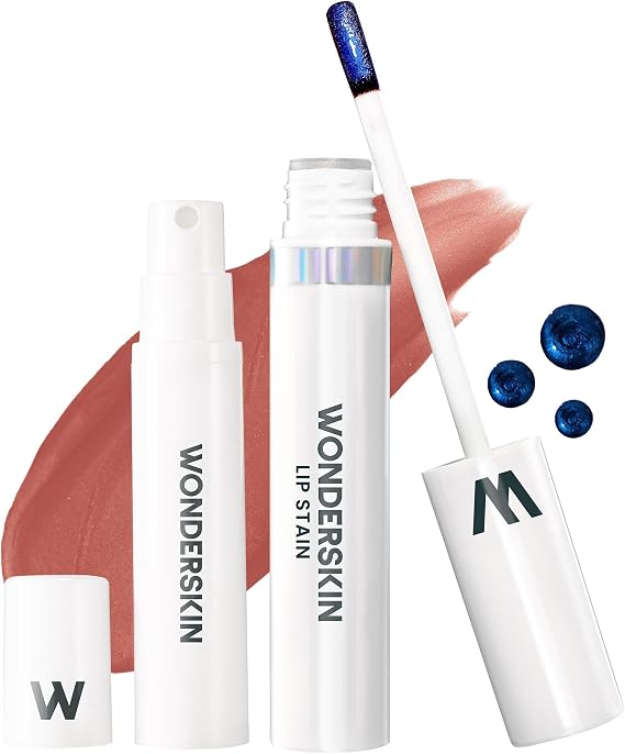 Wonderskin Lip Stain Kit – Long Lasting, Waterproof, Lip Tint Peel Off | Transfer-proof chestnut brown lip tint system with everything needed for effortless application and lasting color.