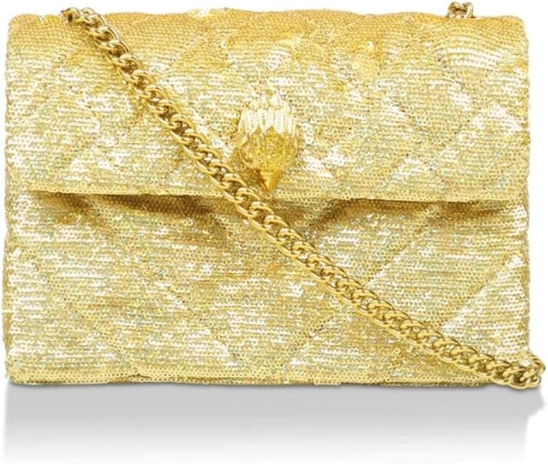 Kurt Geiger Women's Medium Kensington Gold Sequin Quilted Crossbody Bag