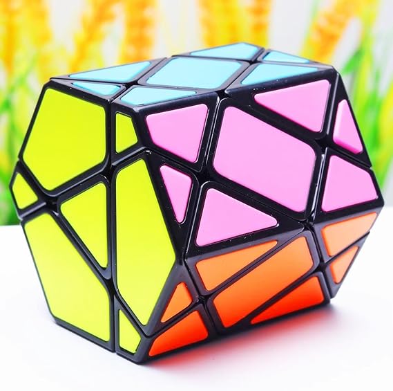 Cuberspeed 3x3 Hexagonal Prism Black Speed Cube stickerless Magic Cube Different Shapes Cube with Titles Puzzle