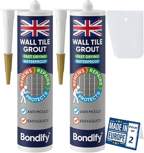 Waterproof Wall & Floor Tile Grout White Cartridge Ready Mixed 450g