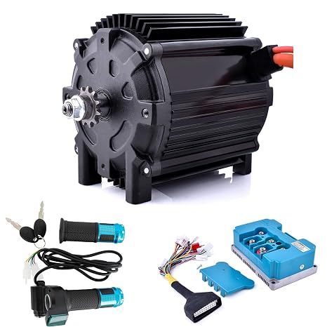 Brushless Motor Kit 72V 5000W with 100A Fardriver Controller Programmable | Temperature Senor, External Hall Sensor, 72V Upgrade Kit for Razor, Electric Motor for Go Kart Dirt Bike Motorcycle