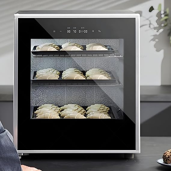 Dough Proofer and Yogurt Fermentation Machine, 70L Electric Bread Proofing Box with Easy Touch Panel and Humidity Control (60-90%), Double-Layer Tempered Glass Door