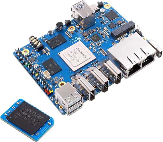 Orange Pi 5 Plus 8GB LPDDR4/4x Rockchip RK3588 8-Core 64-Bit Single Board Computer with 64GB eMMC Module, Development Board Run Orange Pi/Linux/Ubuntu/Debian/Android OS (8GB+64GB eMMC)