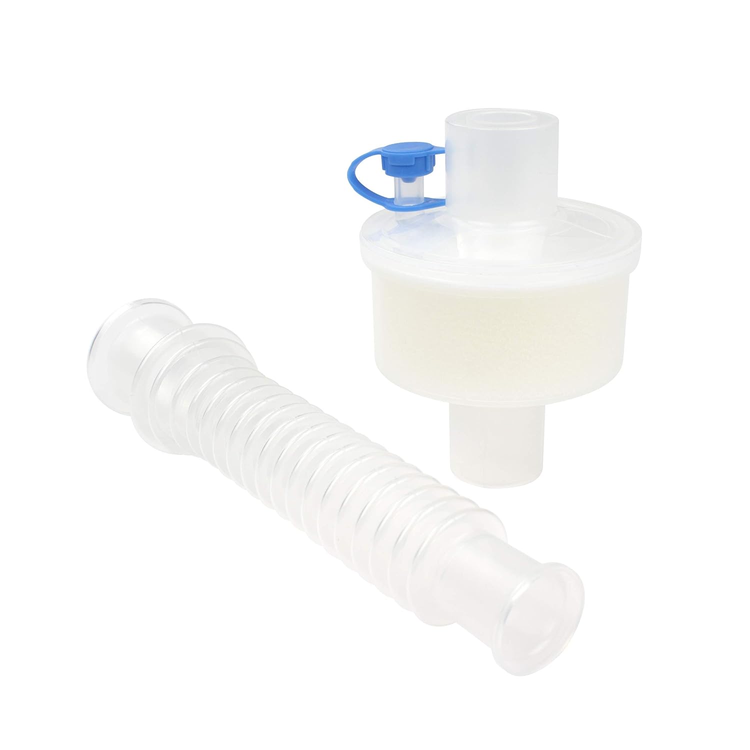 Dynarex Resp-02 HMEF 1000 Heat Moisture Exchanger with Bv Filter, Co2 Port, and Flex Tube, Clear, 30 Count
