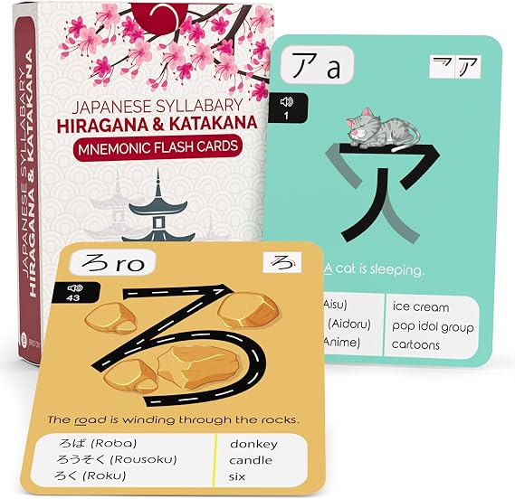 Japanese Hiragana & Katakana Flash Cards with Audio 46 for Beginners