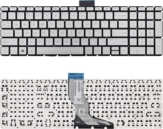 Replacement Keyboard Compatible with HP 15-BS 15-BP 15-BR 15-BW 15G-BR 15Q-BD 15Z-BW 17G-BR 15-RA 15-RB 17-BS 17-BR 17-AE 17-AK 17-AR 250 G6 255 G6 Envy X360 15m-BP Sliver Without Backlight