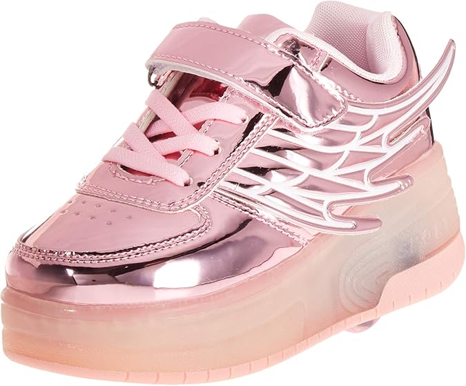 Nsasy Roller Skates Shoes Roller Sneakers Led Light Up Shoes Luminous Shoes for Boys Girls Kid USB Charging Shoes Rechargeable Shoes Wheel Sneakers