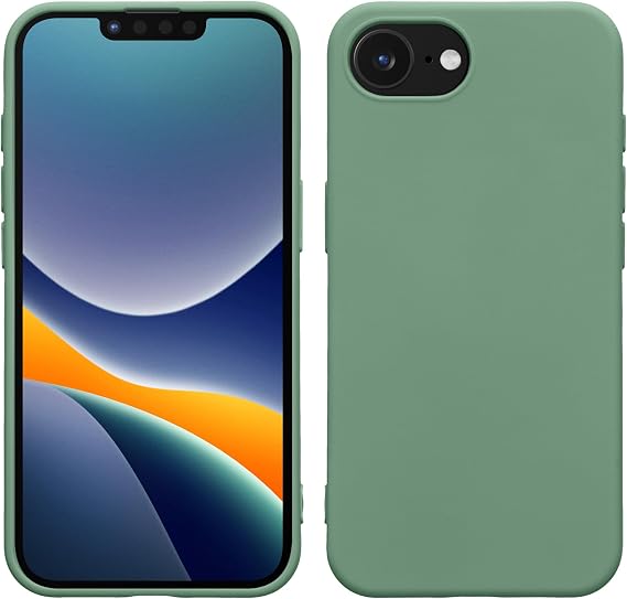 kwmobile Case Compatible with Apple iPhone 17e / iPhone 16e Case - Slim Protective TPU Silicone Phone Cover - Pottery Green