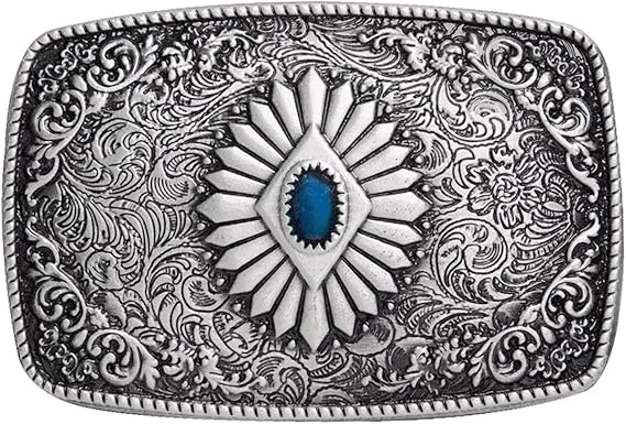 TOPACC Western Belt Buckles for Women Cowgirl Turquoise Belt Buckle Cowboy Mens Novelty Belt Buckle 1.5 Inches
