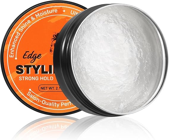 Edge Control Wax,Strong Hold Hair Wax, No Flaking Styling Gel for All Hair Types, Non-Greasy, Long Lasting Braid Gel, Easy to Use, Smoother