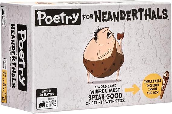 Exploding Kittens Poetry for Neanderthals, 2-6 Players, Ages 7+ Word Game
