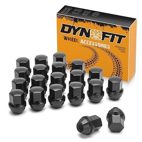 Dynofit M14x1.5 Lug Nuts for Wrangler Grand Cherokee Ram 1500, Conical Seat | alloy steel,fits oem wheels,60 degree cone seat,black electrophoretic surface,One piece design,72-Hour Salt Spray Test