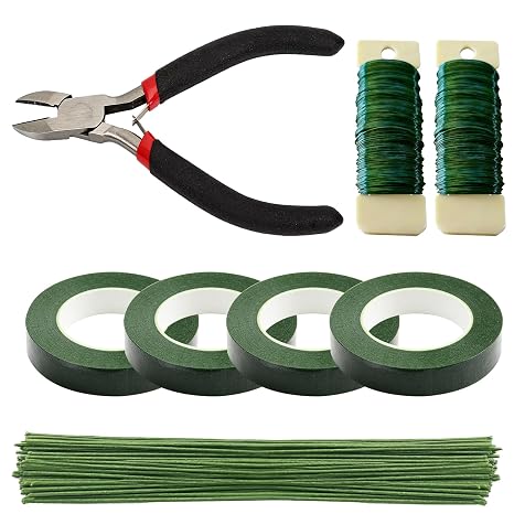 Floral Arrangement Kit, Green Floral Tape Wire Cutter 22/26 Gauge Florist