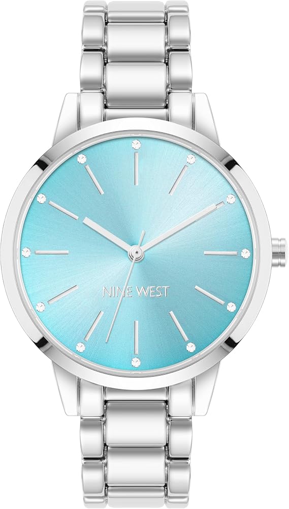 NINE WEST Women's Crystal Accented Bracelet Watch