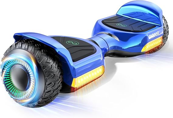 Gyroor Hoverboard New G13 All Terrain Hoverboard with LED Lights, Self Balancing Off Road with Bluetooth for Kids ages 6-12 and Adults -Metallic Blue
