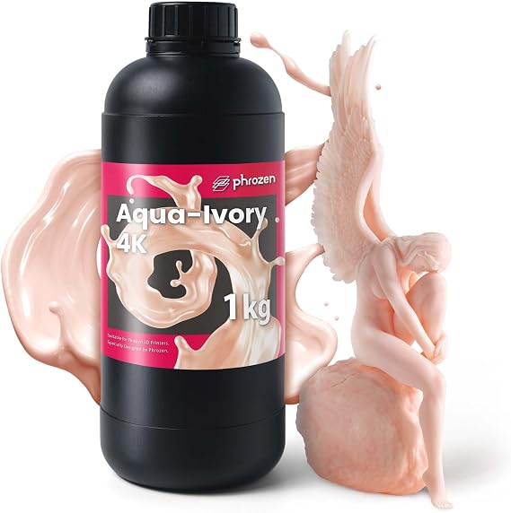 phrozen Aqua-Ivory 4K Resin for High-Precision 3D Printing,405nm LCD UV-Curing Photopolymer Resin for Low Shrinkage, Great Detail, Smooth Color,Low Odor, Non-Brittle (1KG)
