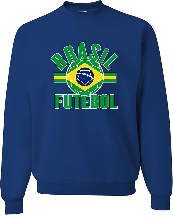 Go All Out Adult Brasil Futebol Brazil Football Soccer Futbol Sweatshirt Crewneck