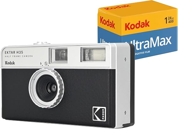 KODAK EKTAR H35 Yarım Çerçeve Film Kamera (Siyah, 24exp Filmli Paket)