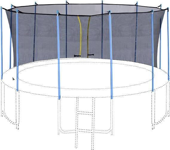 Exacme Inner Enclosure Safety Mesh Net with 12 Poles for C-Series 16 FT Trampoline 6181