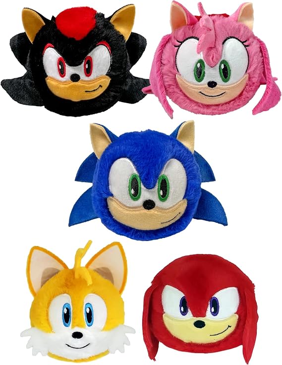 TY Sonic Plush Toy Set – Sonic, Knuckles, Tails, Shadow & Amy 5 Pack Soft Toys for Kids Bouncers Collectible Cuddly Gifts