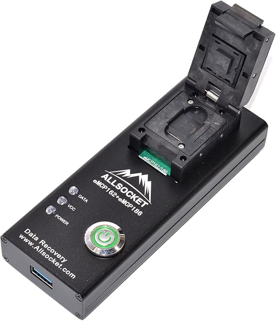 eMCP162/186 Socket,FBGA162 BGA186 eMCP Reader Data Forensic Extractor Retrieve SMS,Cameras Photos,Videos,Contacts from Physical Water Damage Cellphone CF Card