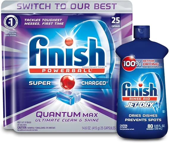 Finish Quantum 25ct + Finish Jet-Dry Rinse-Aid 8.45oz